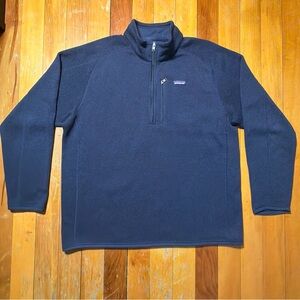 Patagonia Better Sweater Mens 2XL Navy Blue 1/4 Zip Outdoor Hiking